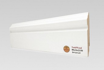 Плинтус TeckWood Ламинированный белый Фигурный 80х16 мм