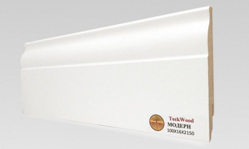 Плинтус TeckWood Ламинированный белый Модерн 100х16 мм