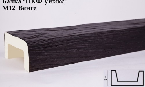 Балка декоративная Уникс М12 Венге (3 м) из полиуретана