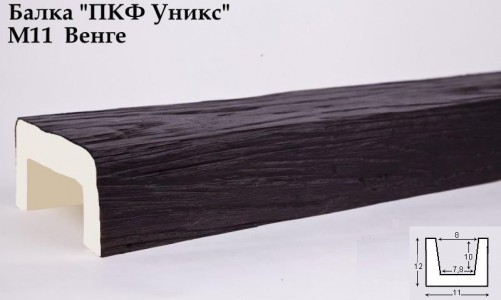 Балка декоративная Уникс М11 Венге (2 м) из полиуретана