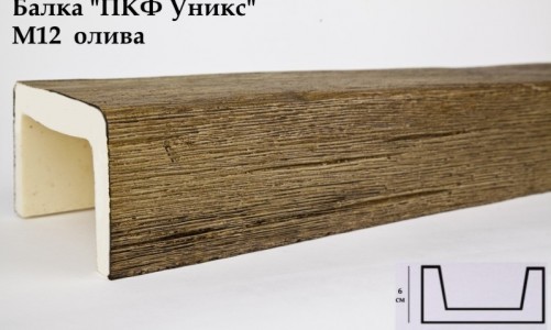 Балка декоративная Уникс М12 Олива (2 м) из полиуретана