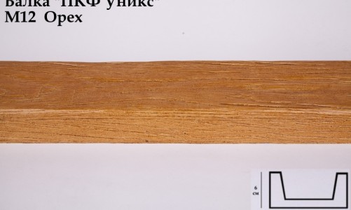 Балка декоративная Уникс М12 Орех (2 м) из полиуретана