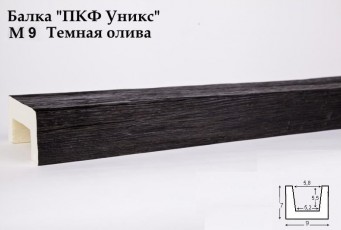 Балка декоративная Уникс М9 Темная олива 3м из полиуретана