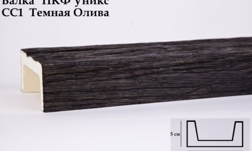 Балка декоративная Уникс СС1 Темная олива (2 м) из полиуретана