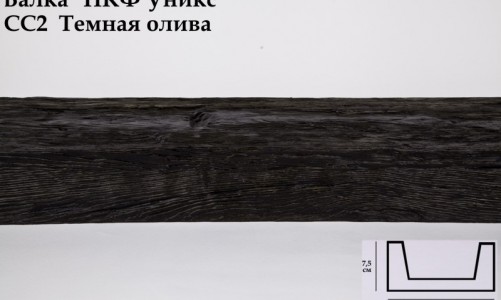 Балка декоративная Уникс СС2 Темная олива (2 м) из полиуретана