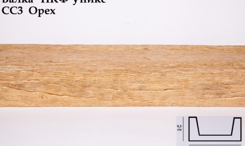 Балка декоративная Уникс СС3 Орех (2 м) из полиуретана
