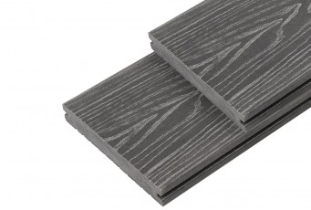 Полнотелая террасная доска Deckart Monolit 3D цвет Серый
