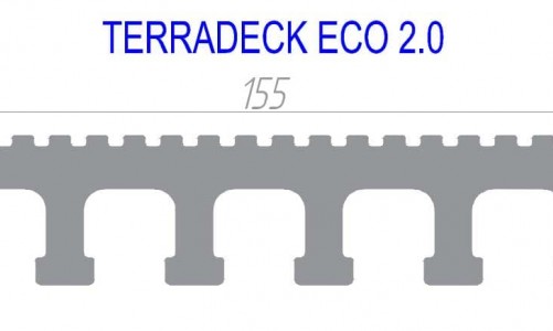 Террасная доска из ДПК полнотелая TERRADECK ECO 2.0 Серый