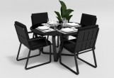 Обеденная зона Gardenini Primavera Carbon Черный с стульями Voglie Armrest