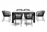 Обеденная группа 4SIS Венето 6-местная со стульями Марсель Цвет: серый гранит, темно-серый