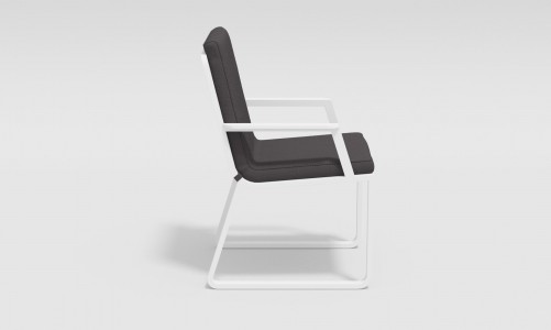 Обеденная зона Gardenini Voglie White 180 Антрацит со стульями Voglie Armrest