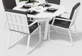 Обеденная зона Gardenini Primavera White Антрацит с стульями Voglie Armrest