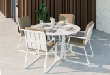 Обеденная зона Gardenini Primavera White Бежевый с стульями Voglie Armrest