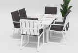 Обеденная зона Gardenini Voglie White 180 Антрацит со стульями Voglie Armrest