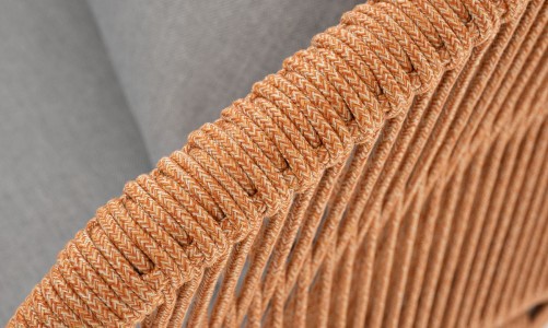 Диван 4SIS Милан 2-местный плетеный Цвет: светло-серый RAL7035 шагрень, оранжевый меланж, светло-серый