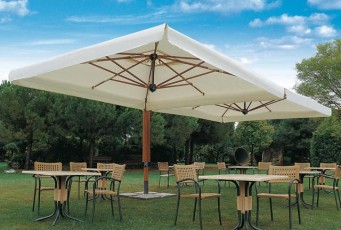 Зонт многокупольный для кафе Wood Double 3060WDO
