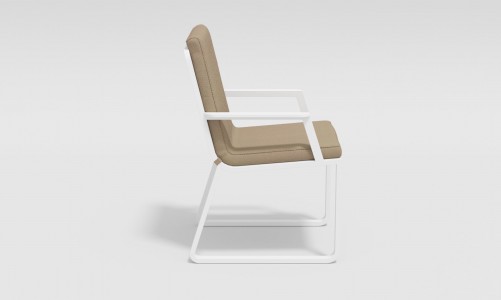 Обеденная зона Gardenini Voglie White 180 Бежевый со стульями Voglie Armrest