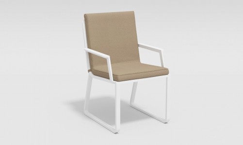 Обеденная зона Gardenini Voglie White 180 Бежевый со стульями Voglie Armrest