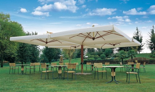 Зонт двойной для кафе Wood Poker 6060WPO