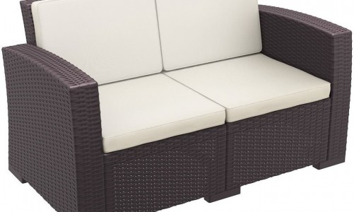 Диван плетеный с подушками Siesta Contract Monaco Lounge Цвет: коричневый
