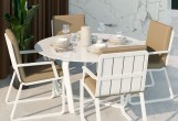 Обеденная зона Gardenini Primavera White Бежевый с стульями Voglie Armrest