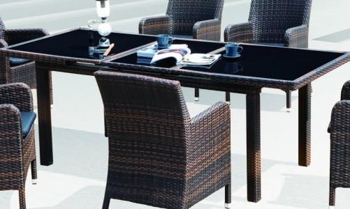 Плетеный стол Joygarden Mykonos раздвижной 210 см темно-коричневый