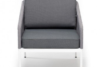 Кресло 4SIS Канны из роупа Цвет: белый, светло-серый, Neo ash