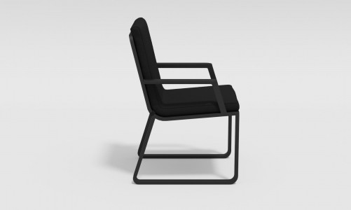 Обеденная зона Gardenini Voglie Carbon 180 Черный со стульями Voglie Armrest