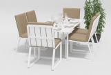 Обеденная зона Gardenini Voglie White 180 Бежевый со стульями Voglie