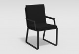 Обеденная зона Gardenini Malia Carbon 180 Черный со стульями Voglie Armrest