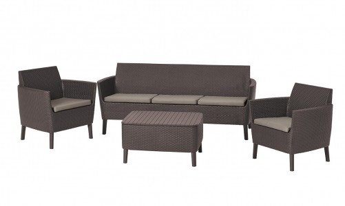 Лаунж зона Keter Salemo 3 seater set коричневый