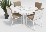 Обеденная зона Gardenini Primavera White Бежевый с стульями Voglie