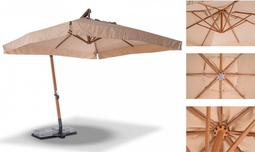Зонт дачный на подставке 4SIS Корсика 3Х3 Цвет: серебристый