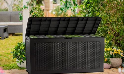 Ящик для хранения с крышкой Keter Samoa Rattan 270 л антрацит