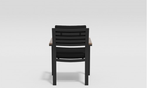 Обеденная зона Gardenini Calma Carbon 200 Чёрный со стульями Bella