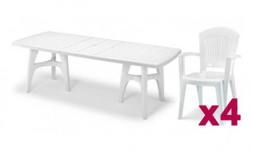 Комплект мебели Scab Giardino President Tris Super Elegant Monobloc Цвет: белый