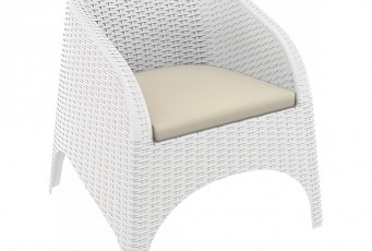 Кресло плетеное Siesta Contract Aruba с подушкой Цвет: белый