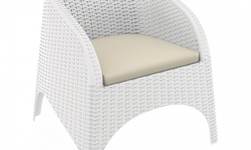 Кресло плетеное Siesta Contract Aruba с подушкой Цвет: белый