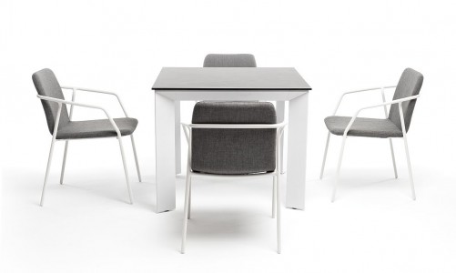 Обеденная группа 4SIS Венето 4-местная со стульями Марокко Цвет: белый, серый