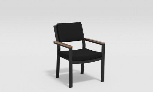 Обеденная зона Gardenini Calma Carbon 180 Черный со стульями Bella