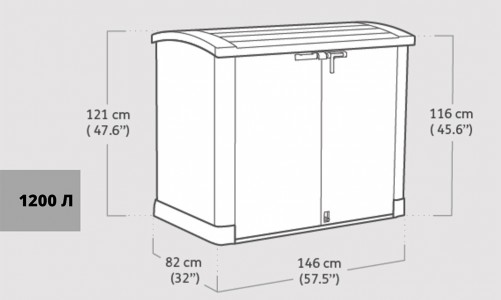 Уличная тумба Keter Store it out Arc 1200 л