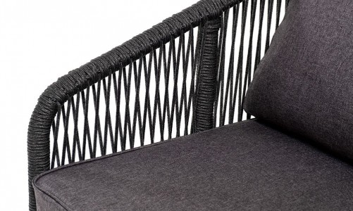 Кресло 4SIS Канны из роупа Цвет: темно-серый RAL7024, Savana grafit