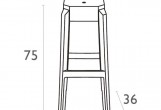 Табурет барный Siesta Contract Fox 75 Цвет: бесцветный