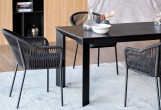 Обеденная группа 4SIS Венето 4-местная со стульями Лион Цвет: серый гранит, темно-серый
