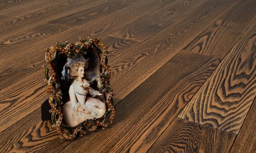 Массивная доска Amber wood Ясень Ваниль Браш Лак 300-1800х120х18 мм Тёмный