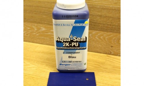 2-х компонентная краска синяя для нанесения разметки Aqua-Seal 2K-PU Spielfeldmarkierungsfarbe