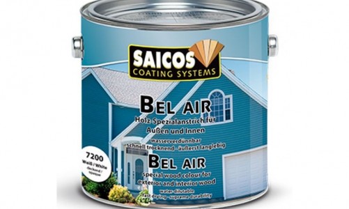 Быстросохнущая краска для древесины SAICOS BelAir небесно голубой укрывистое 0.75л