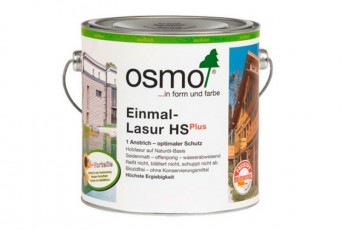 Однослойная лазурь на основе масел для наружных и внутренних работ OSMO Einmal-Lasur HS Plus серебристый тополь 0.75л