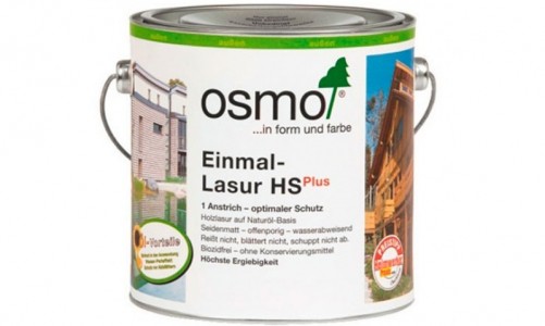 Однослойная лазурь на основе масел для наружных и внутренних работ OSMO Einmal-Lasur HS Plus белая ель 0.75л