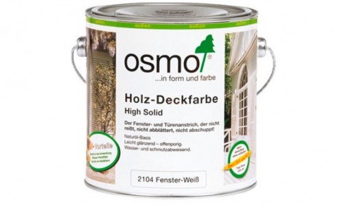 Белая краска для окон и дверей OSMO Holz-Deckfarbe 2.5л
